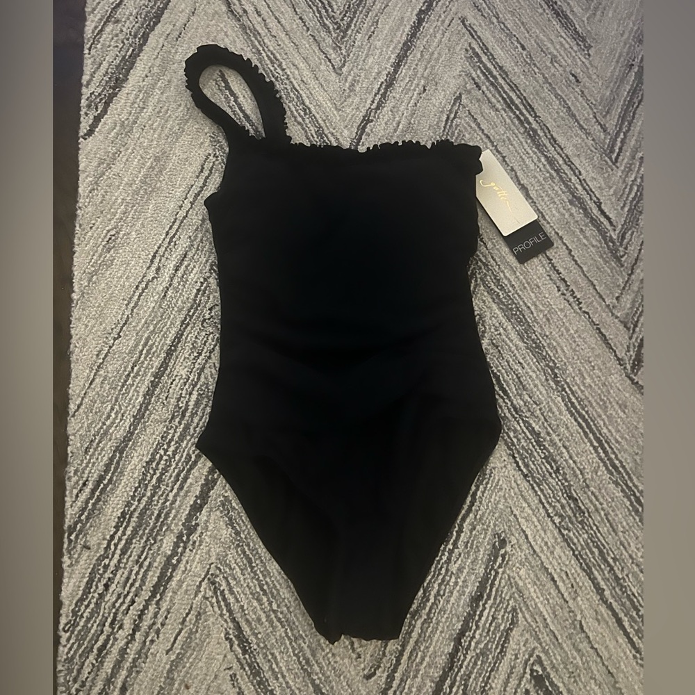 NWT Profile by Gottex Womens One Piece Black Swimsuit Size 8